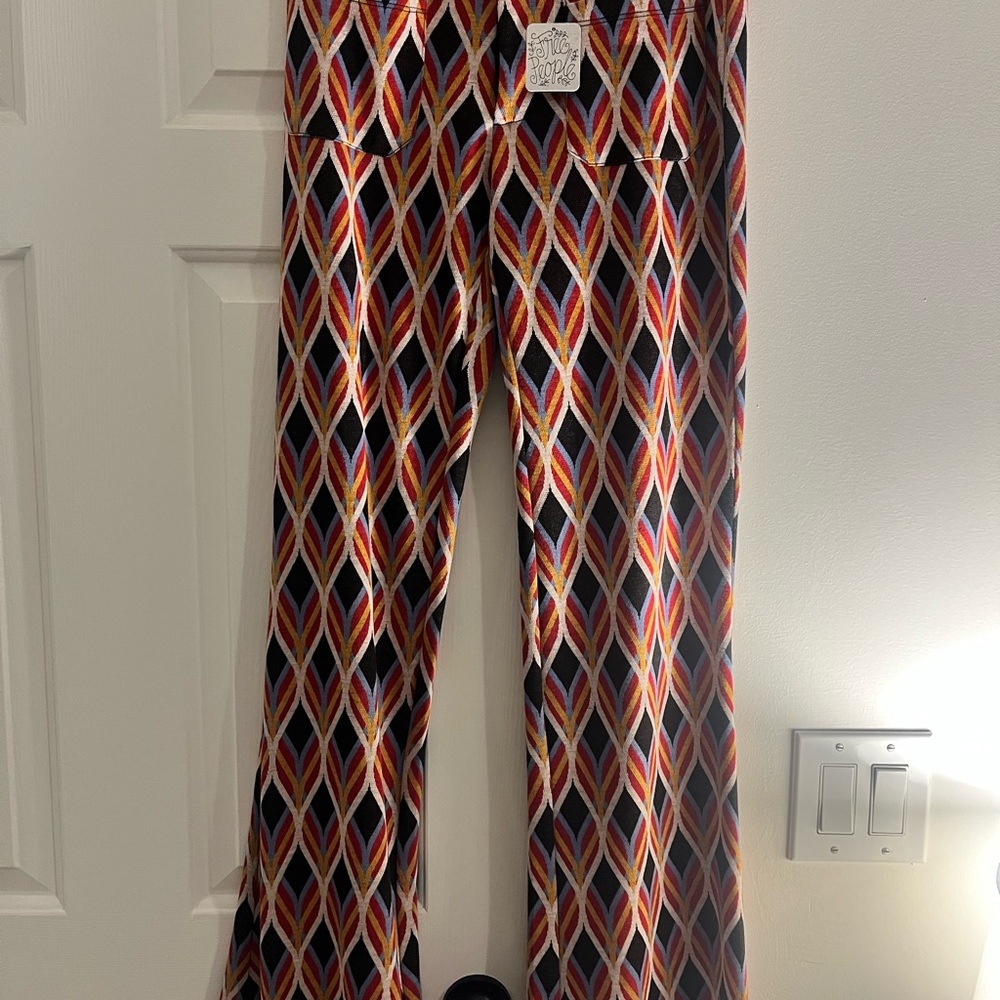 NWT Free People Multicolor Patterned Pants size 4